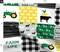 Farm Life Wholecloth Green Yellow Black Woodgrain Patchwork Horse Plaid Quilt Themed Cows Horses Custom Printed Fabric by Spoonflower Various Fabrics by the Yard or Fat Quarter